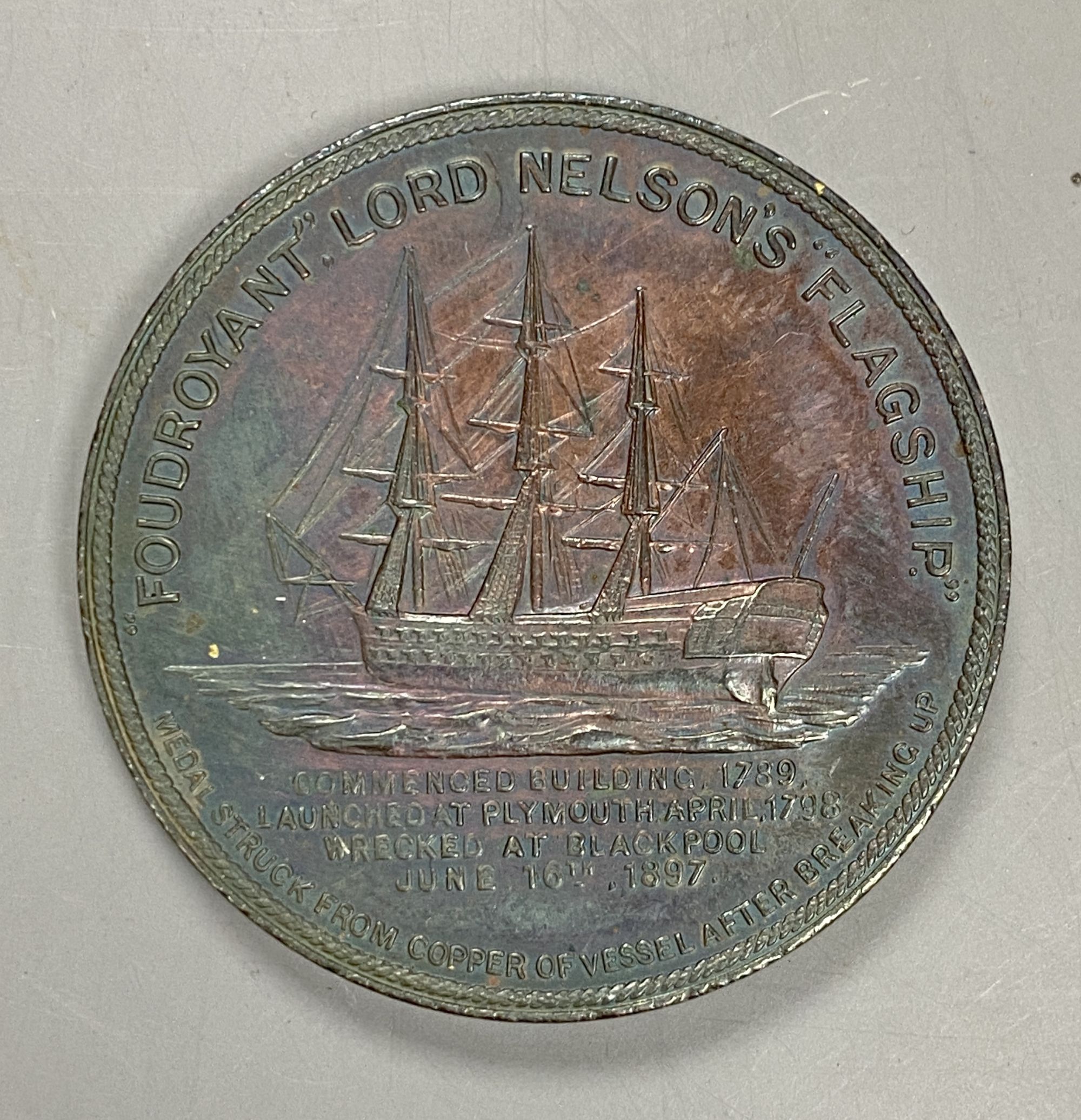 A Nelson Foudroyant Medallion, Dia 37mm